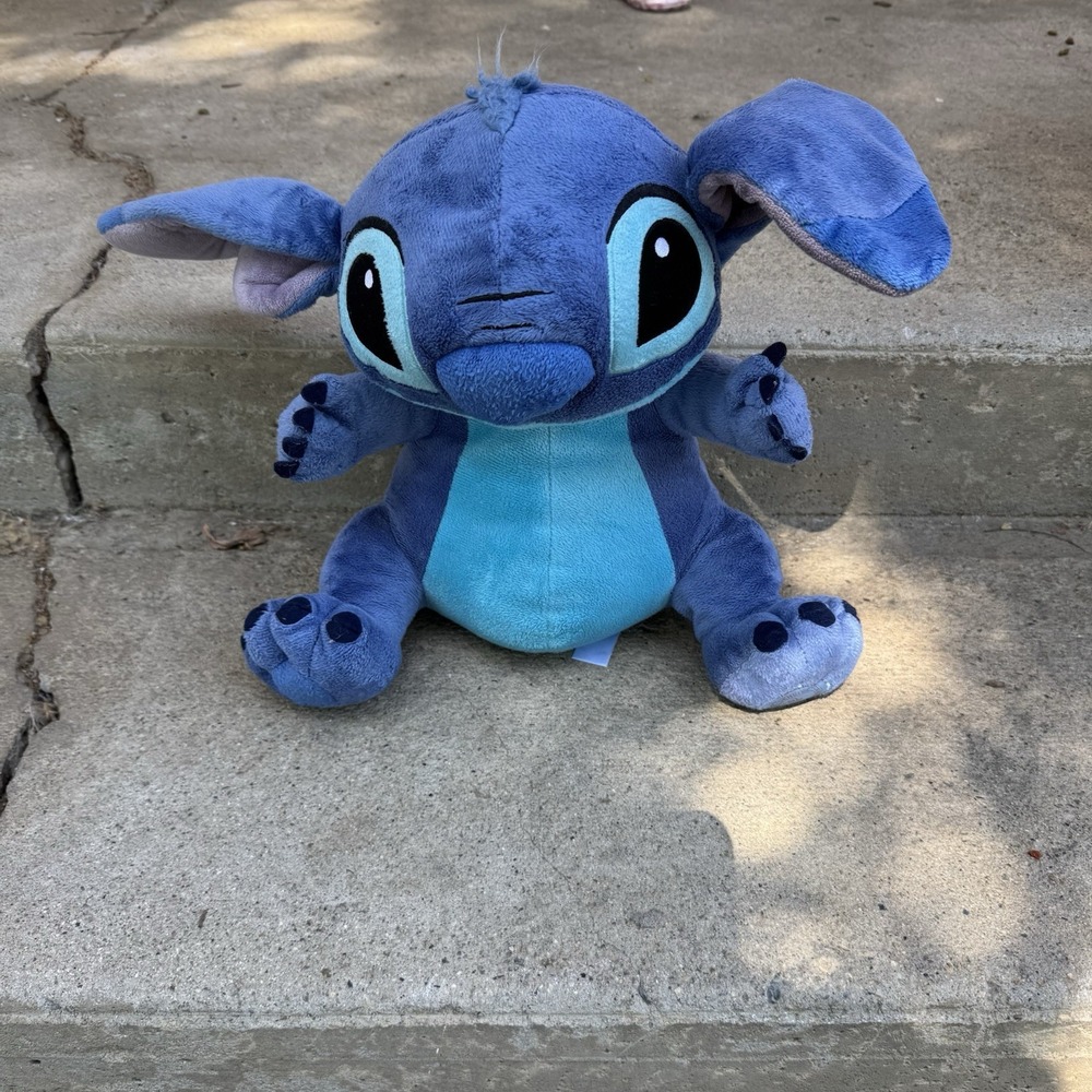 Disney Store Lilo & Stitch Plush Blue Sitting 14" Soft Toy Stuffed Animal